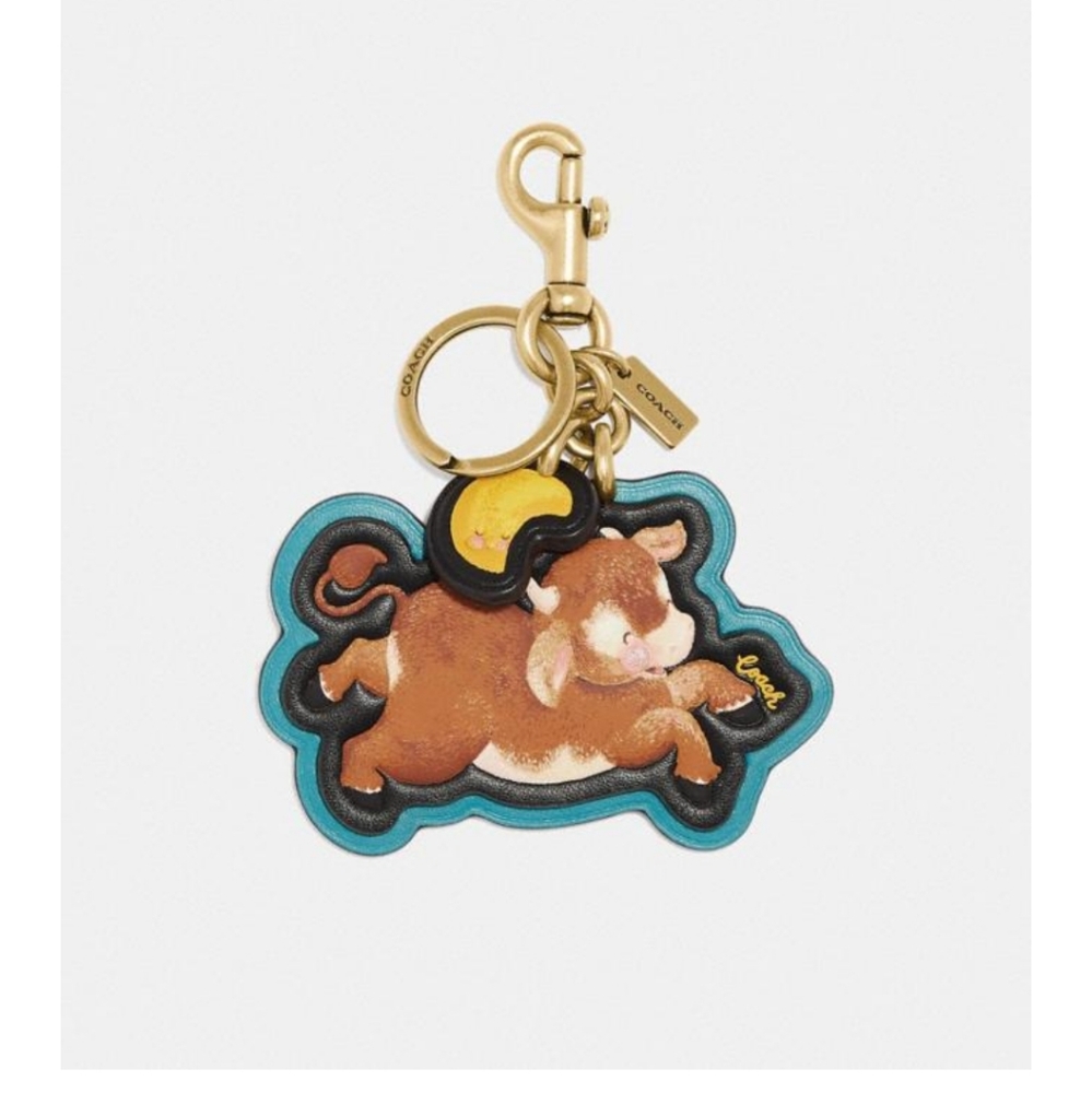 Lunar New Year Ox Bag Charm In Signature Canvas